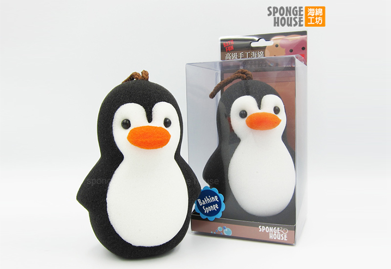 海綿工坊-動物造型沐浴海綿(企鵝)